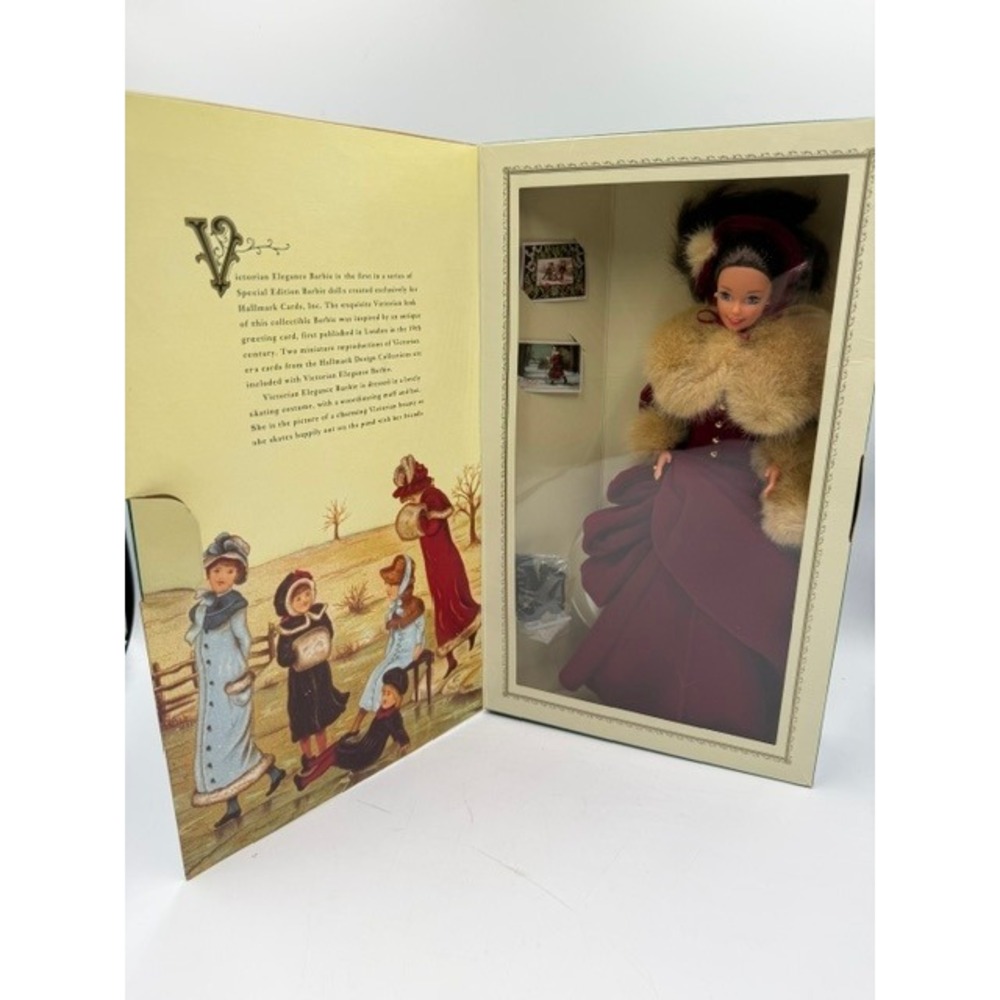 Barbie Victorian Elegance Hallmark Special Edition 1994 Burgundy Skating Doll